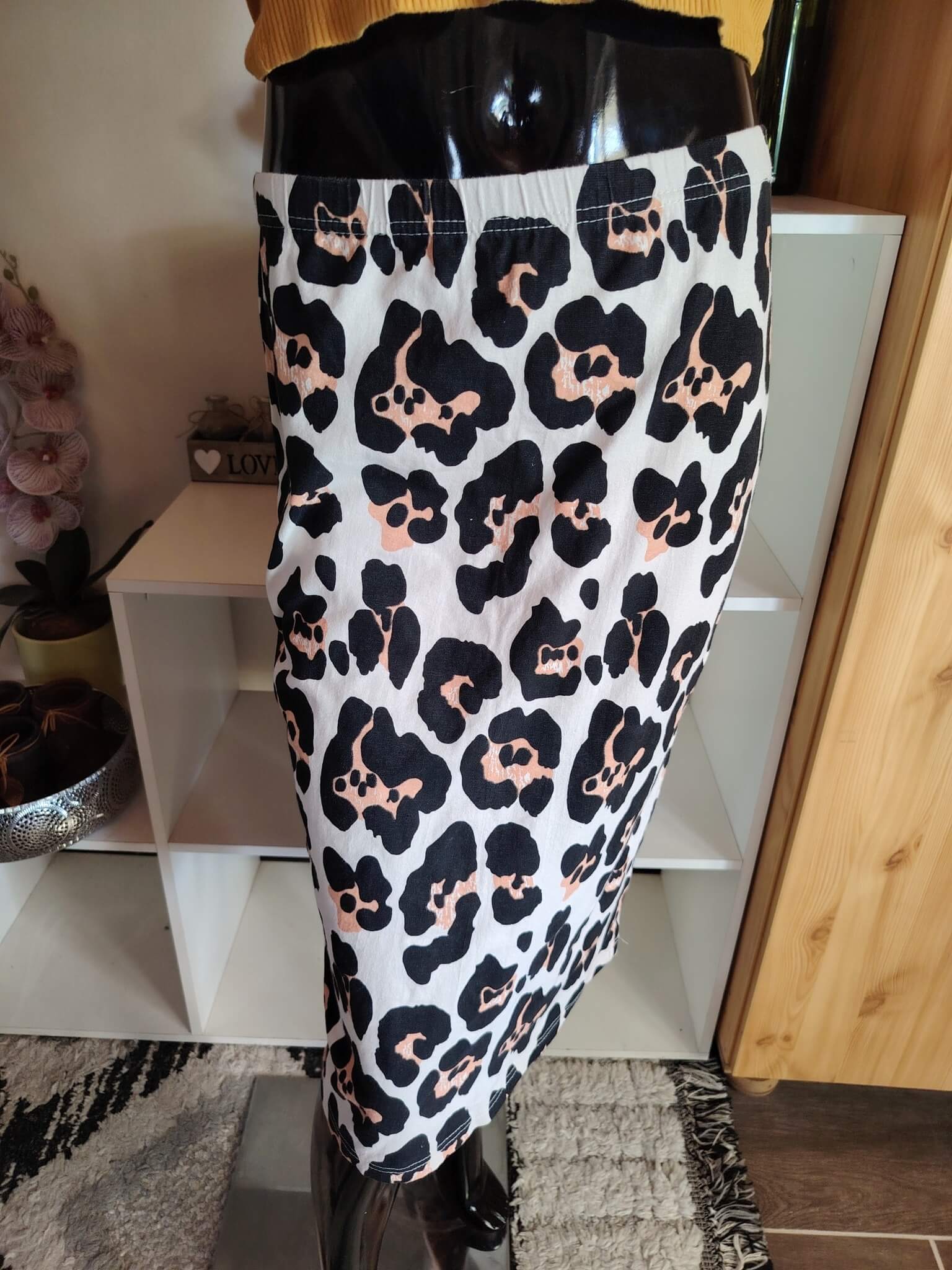 labelbe leopárd mintás midi szoknya m/l méret