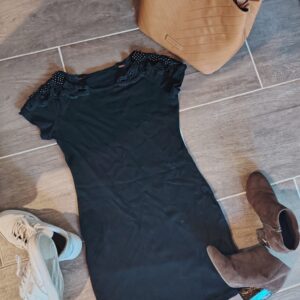 fekete póló ruha – s méret