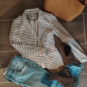 f&f csíkos blézer – xs méret