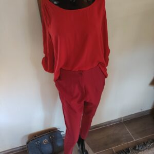 c&a piros blúz – hátul végig gombos díszítéssel, l méret,