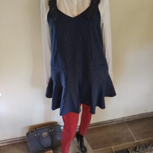 Only mellény – tengerészkék csíkos, címkés, M méret