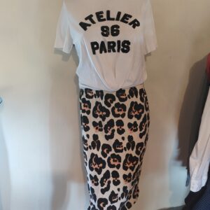 labelbe leopárd mintás midi szoknya m/l méret