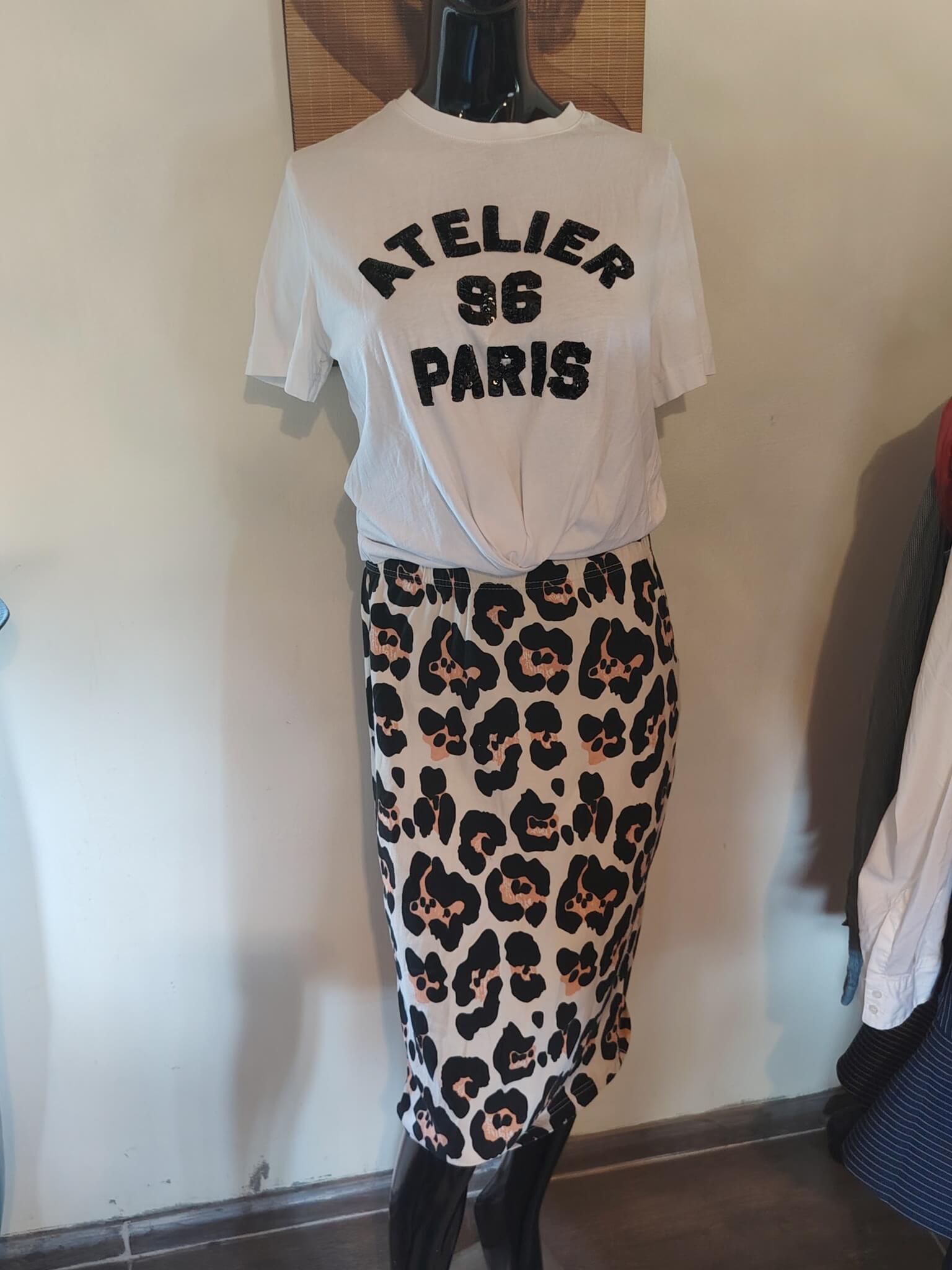 labelbe leopárd mintás midi szoknya m/l méret