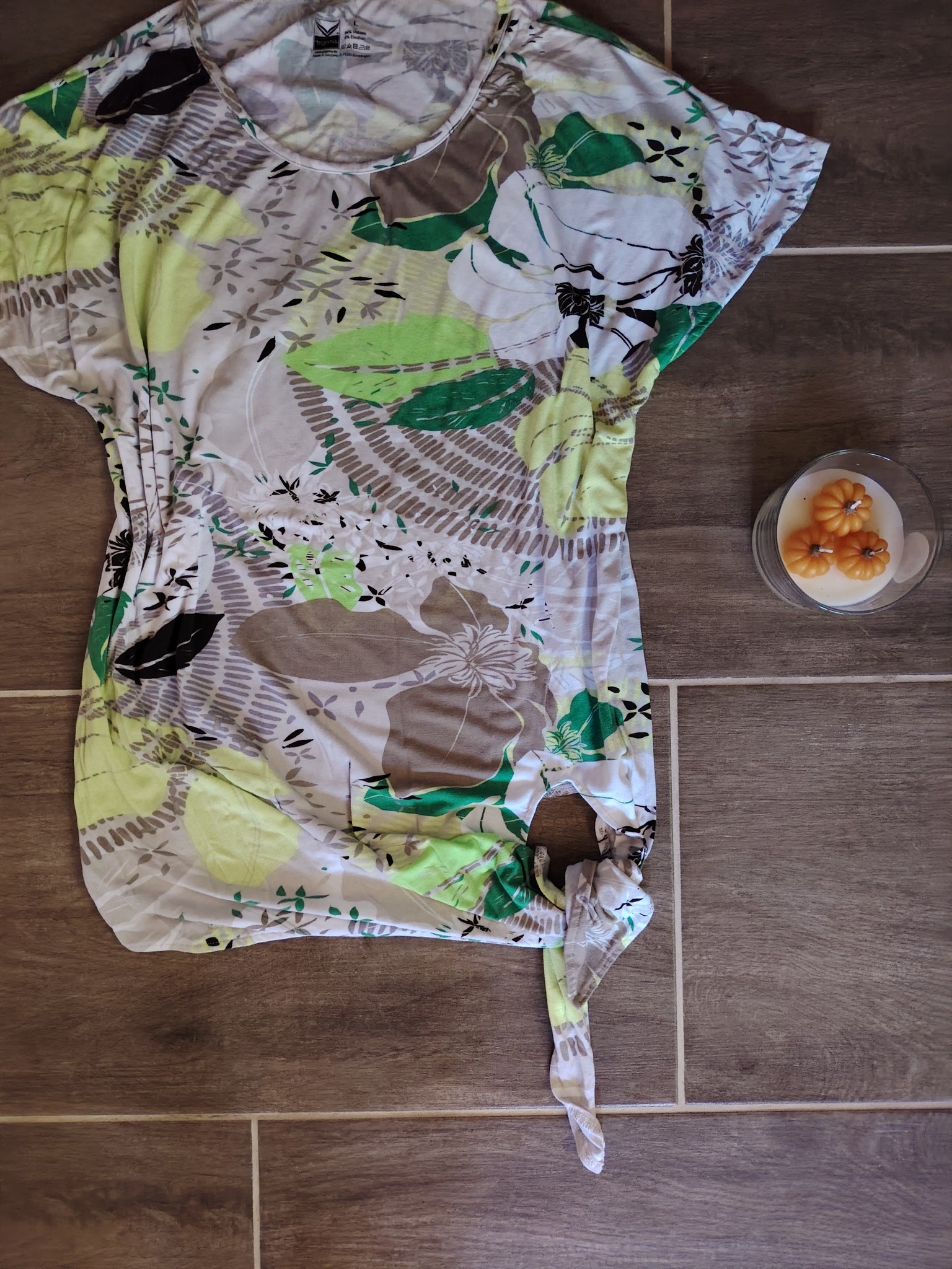 levél mintás felső l méret