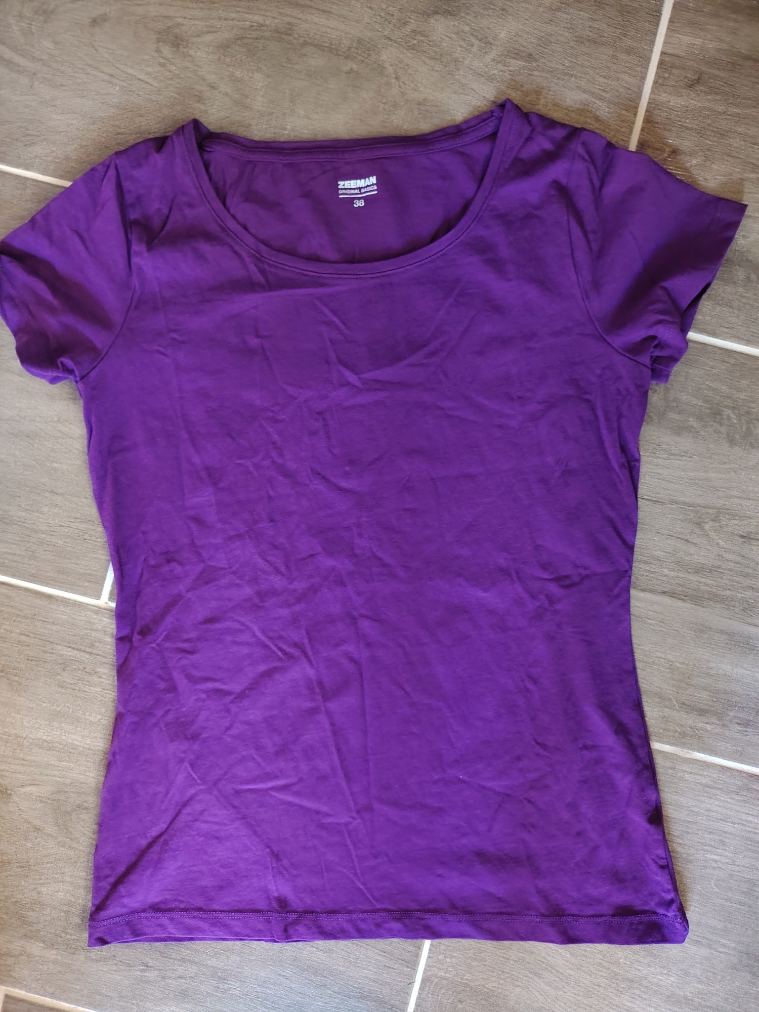 zeeman sötét lila basics póló m méret